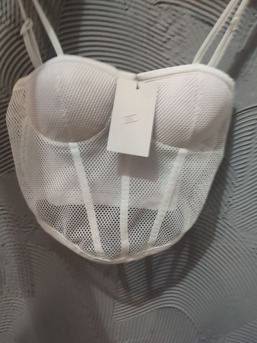 Gorset bialy siateczka nowy