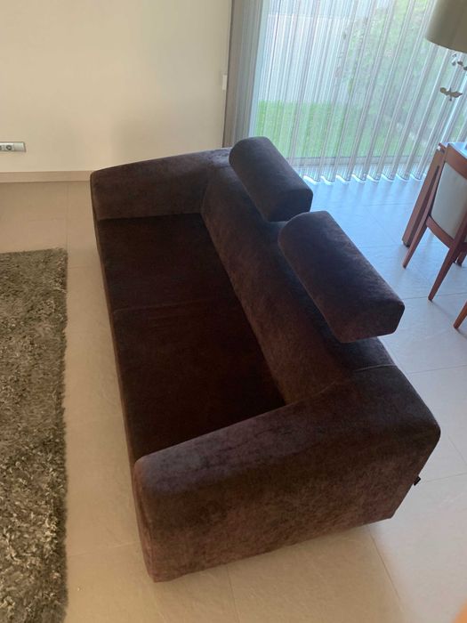 Sofá castanho Antarte de 3 lugares