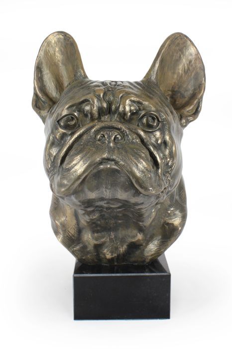 Buldog francuski duża głowa na marmurze Art-Dog