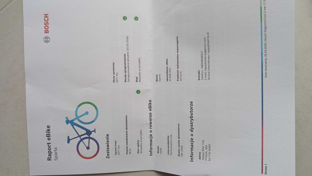 Rower elektryczny Sparta drule energy na pasku r.61