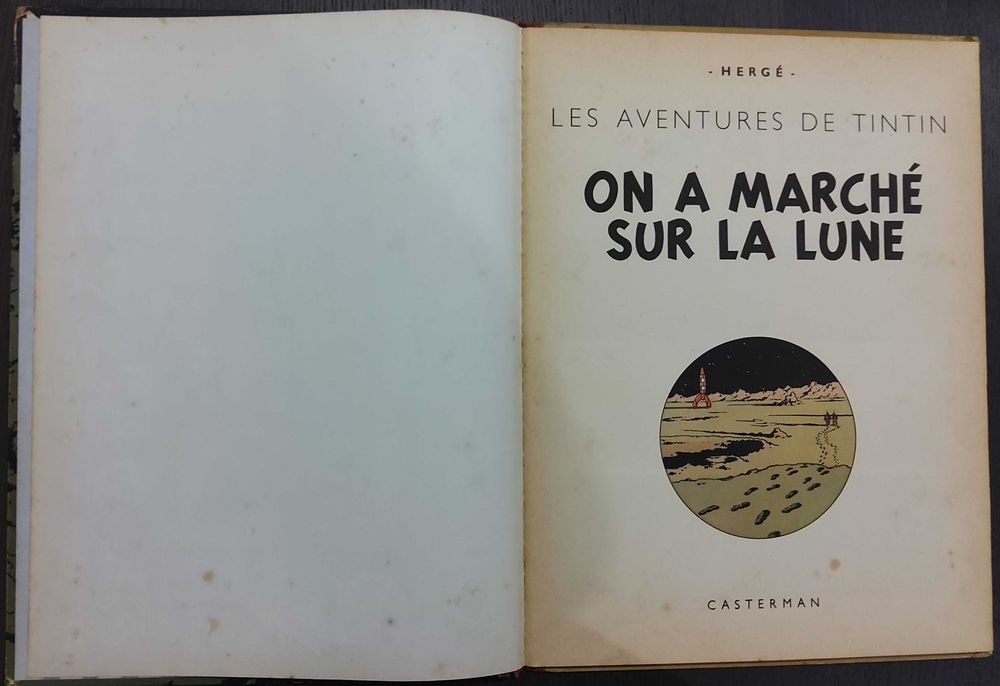Tintin On a Marché Sur La Lune - edição Belga Casterman de 1954