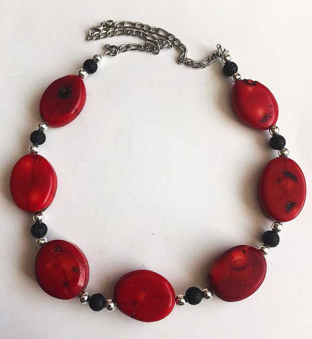 Koral naturalny/koralowiec, naszyjnik