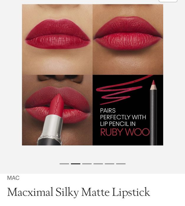 Нова помада MAC maximal matte lipstick Ruby Woo (691 відтінок)