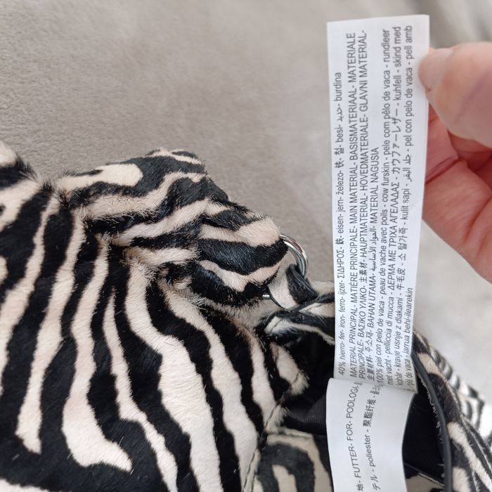 Torebka Zara skórzana zebra animal print mała