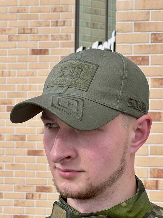 Тактична військова чоловіча легка літня Кепка Бейсболка 5.11 Олива