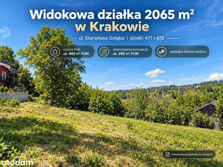 Kraków | 2065 m² | czynne PnB – ok. 980 m² PUM | 8 lokali/ Zbydniowice