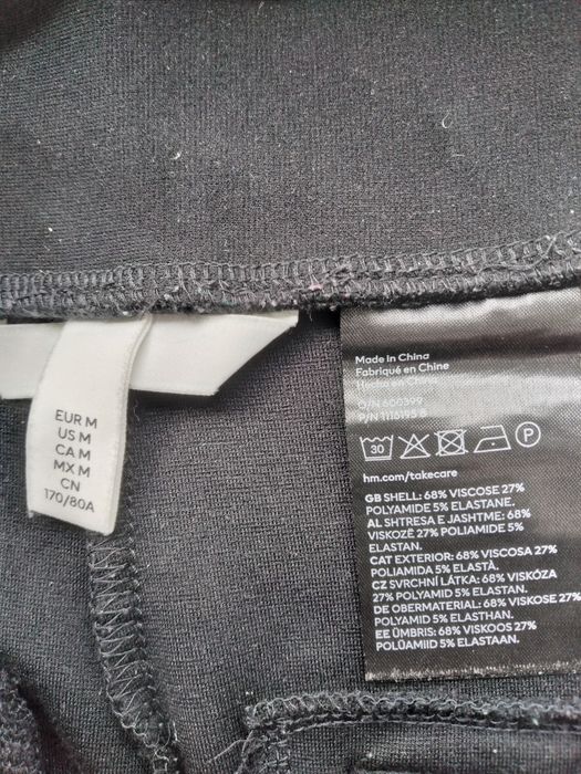 Ciążowe, czarne spodnie r.M