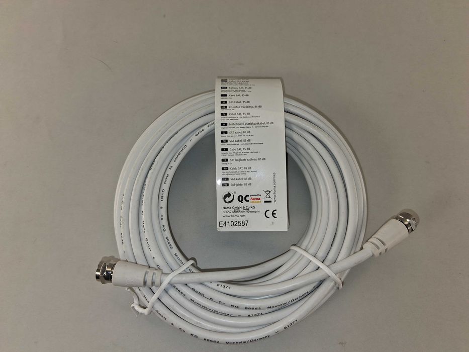 N195 Kabel Antenowy Satelitarny Hama 10m Wtyk F 85dB