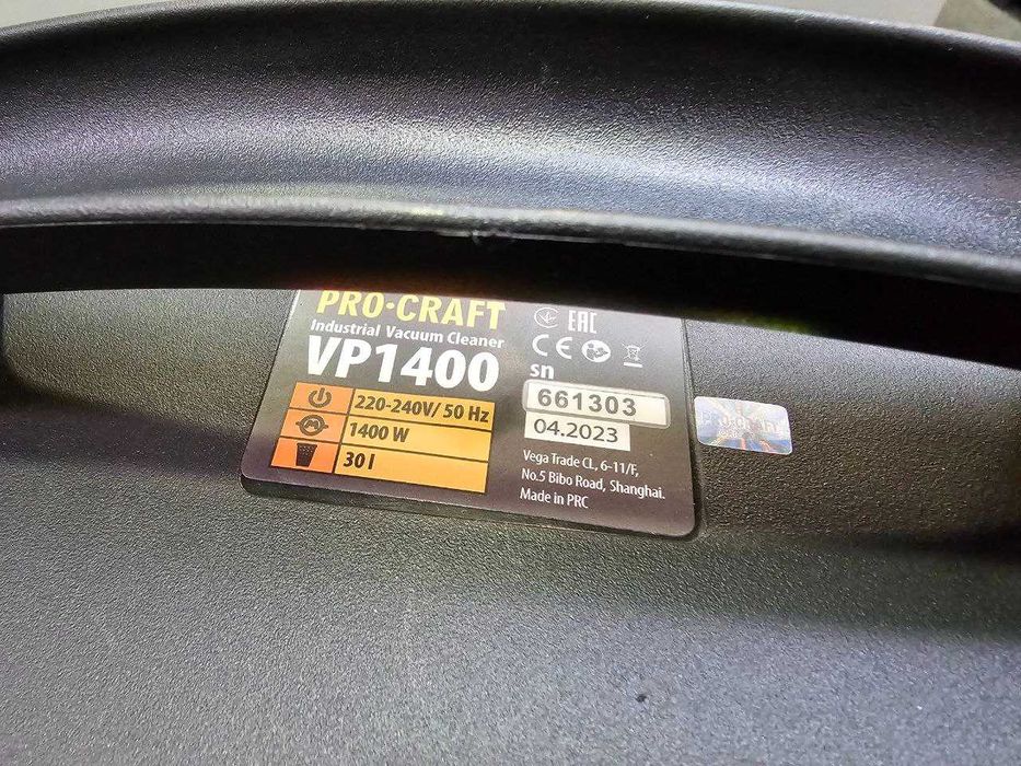 Пылесос строительный ProCraft +6шт Мешки + Фильтр 1400Вт 30л Гарантия