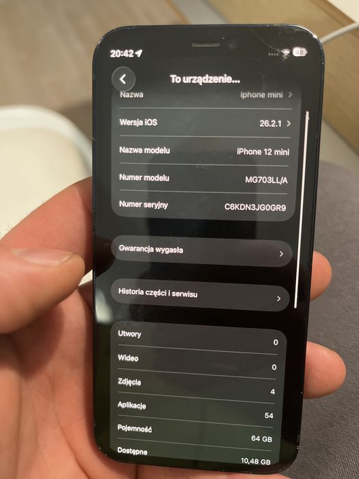 Iphone 12 mini  sprawny zbita szybka