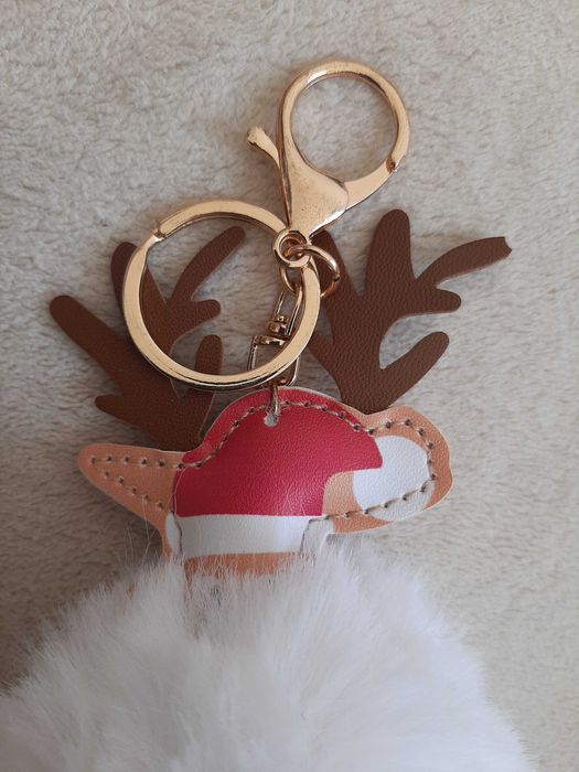 NOWY - Breloczek łoś w kolorze białym