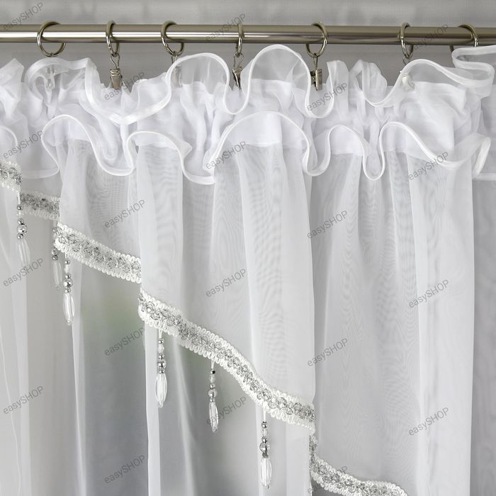 Firana gotowa 155x400 z taśmą ozdobną