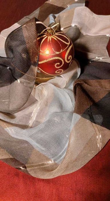 Szaro brązowy szal 150x32