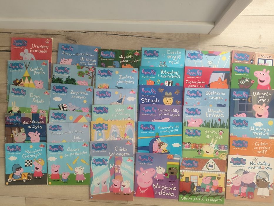 Książeczki z półeczki Peppa Pig, tanio zestaw 36 książek + gratis