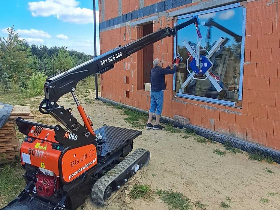 Mini żuraw wynajem BG LIFT M060 manipulator do szkła szyb okien pająk