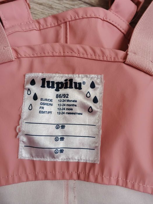 Дощовик 1-2 роки 86/92 см Lupilu 12-24 місяці на дівчинку грязепруф
