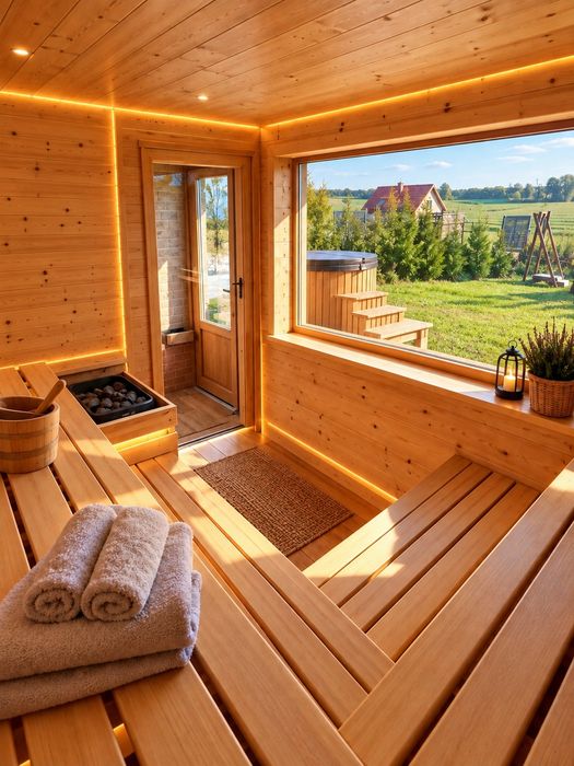 Wolne terminy JACUZZI  SAUNA  KOMINEK domek całoroczny Mazury  okolice Giżycko