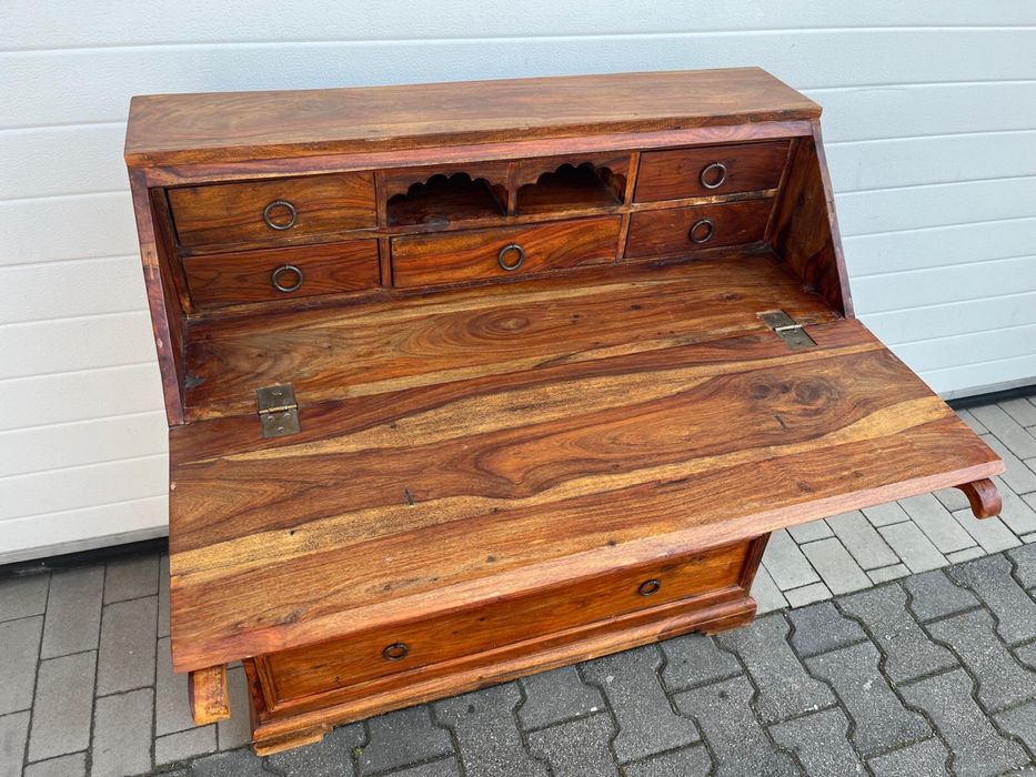 Skeretarzyk/biurko z palisanda indyskiego - meble kolonialne