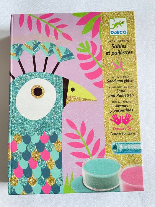 Художній комплект малювання кольоровим піском Djeco Сліпучі птиці