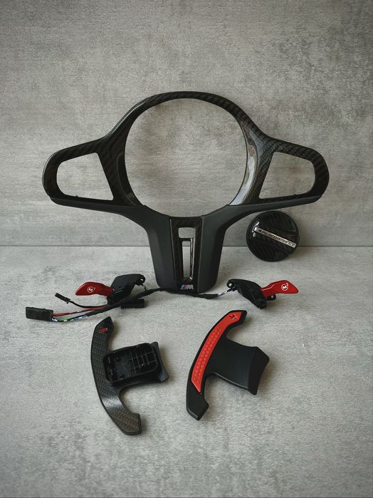Кнопки м1 м2, накладка, лепестки карбон М руль BMW G20 G30 G05 G03 G07