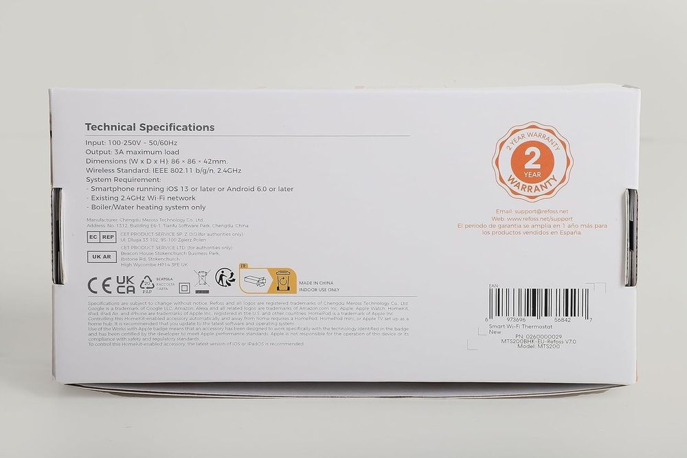 Termostat Refoss Mts200 Wifi