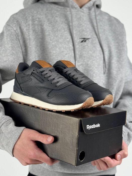 Чоловічі кросівки рібок Reebok Classic Leather Grey Brown [41-46]