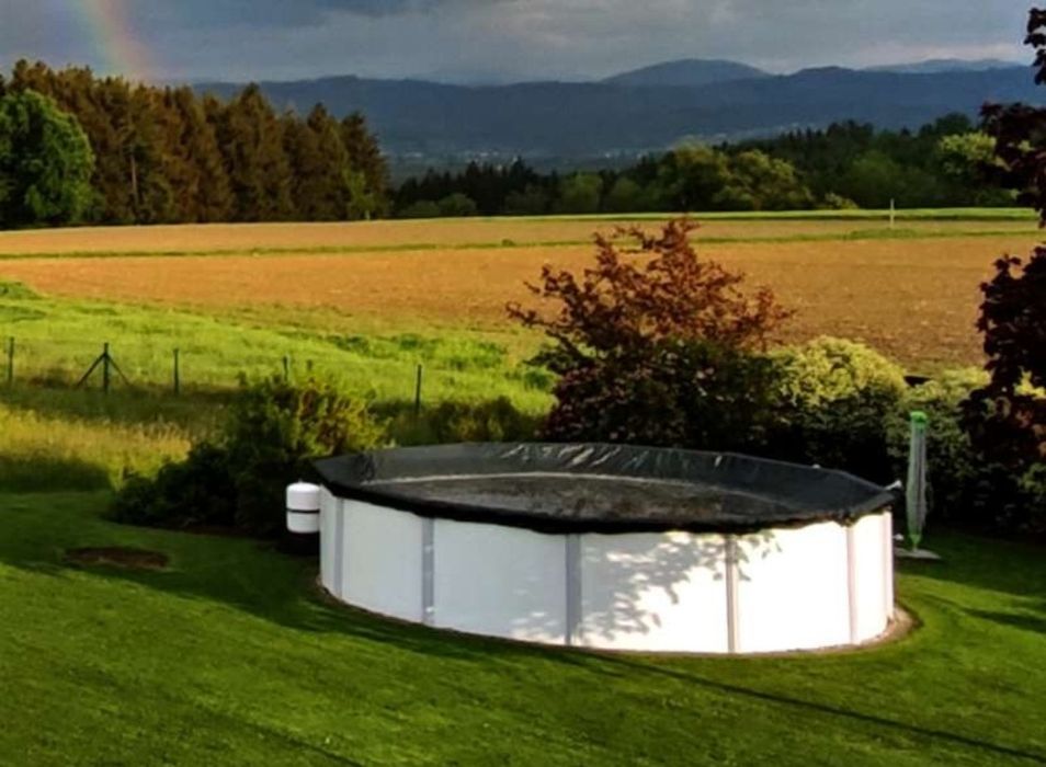 Okazja,duzy basen stalowy całoroczny 540x130 z nowym wkładem - folia