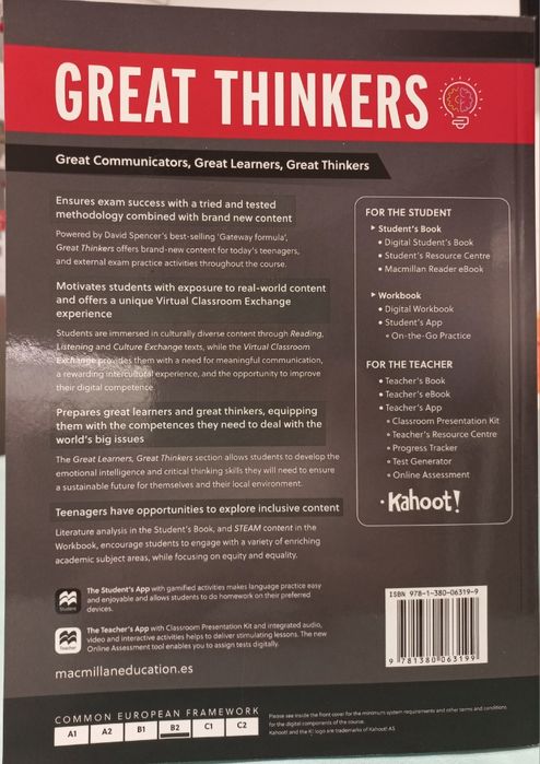 Caderno de exercicios - Workbook Great Thinkers B2