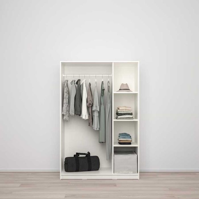 Roupeiro KLEPPSTAD com 3 portas, branco, 117x55x176 cm