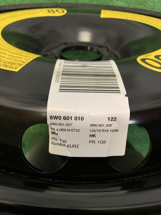 Audi A4 B9  A5 5х112 R19 T125/70/19 докатка костиль запаска