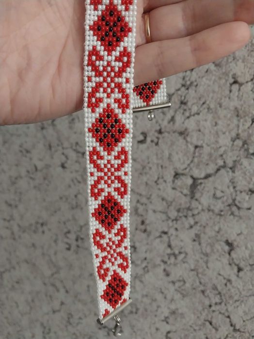 Чокер з українським орнаментом з чеського бісеру. Ручна робота