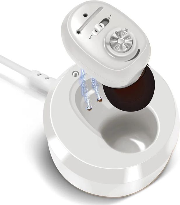 Amplificador de aparelho auditivo digital Vhp-1607 recarregável (branco)