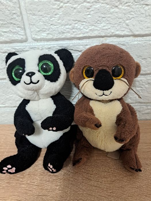 Глазастики Ty  м'яка іграшка ty puffies, панда, видра, слонення