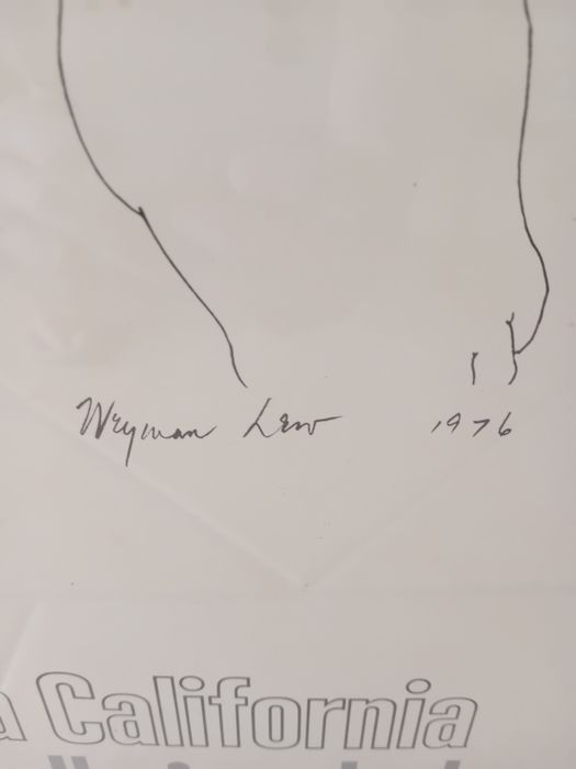 Vintage 1977 Weyman Lew exhibition fine art poster "Swoon" Muirhead Galleries framed MCM Mint condition