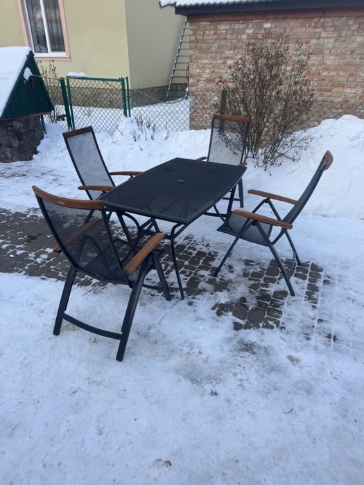 Комплект садових меблів стіл 4 крісла меблі на терасу (0039)