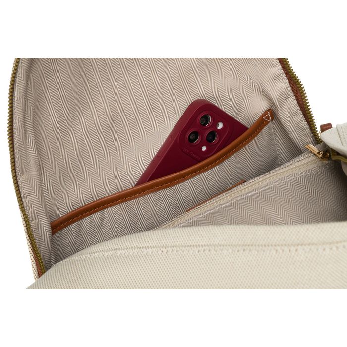 Plecak Damski PETERSON Miejski Skóra Tkanina Beżowo-Brązowy Duży