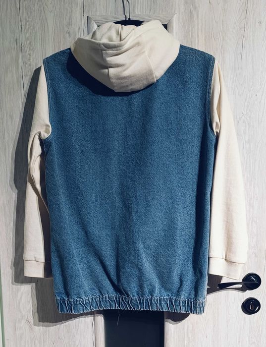 Kurtka dżinsowa chłopięca primark 170 z dresowym kapturem