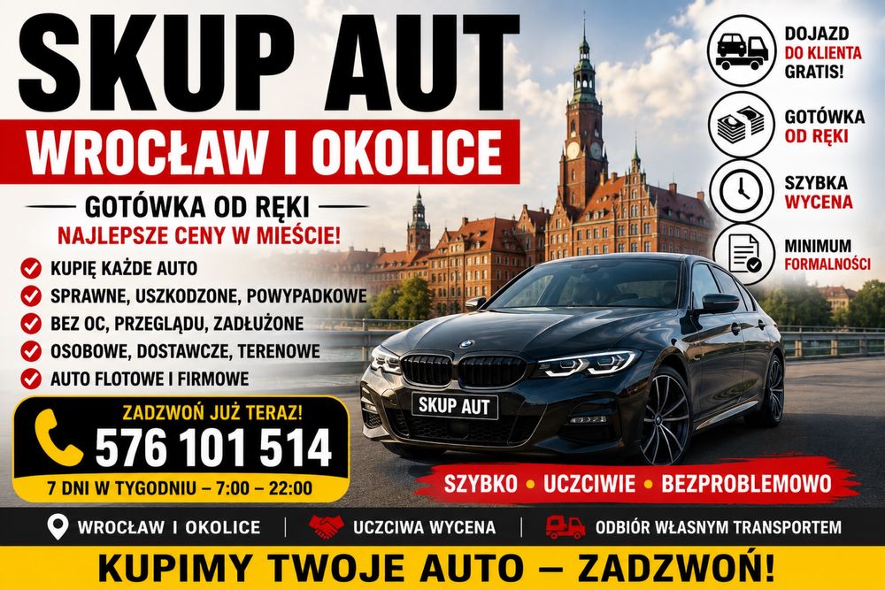KUPIE AUTO WROCLAW (cale ,uszkodzone ,bez oc i pzegladu )