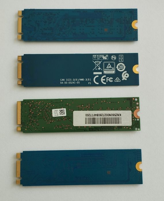 Western Digital PC SN520 M.2 NVMe SSD 256GB, Intel 600P Series M.2 NVMe 256GB, Sandisk X400 M.2 SATA 128GB