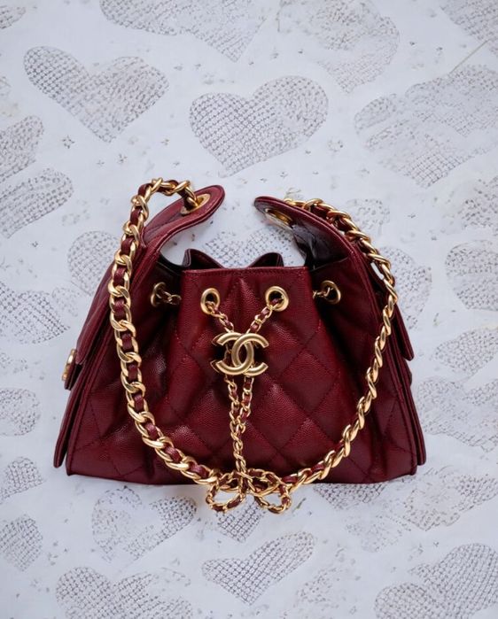 Сумка жіноча маленька Chanel 25 Micro Handbag in Grained Calfskin Burg