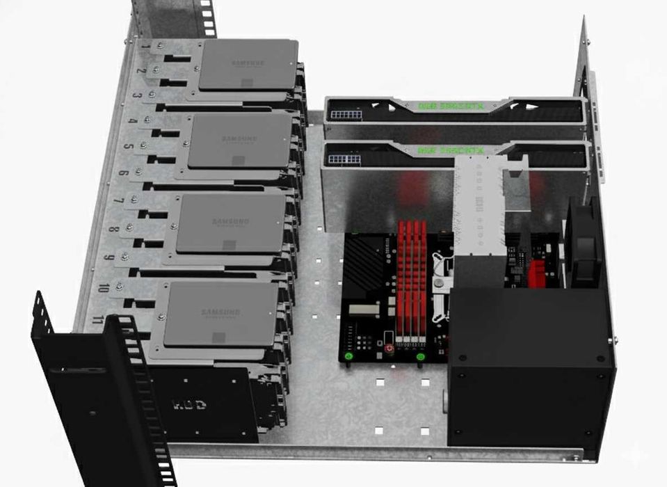 Obudowa serwerowa RACK 19" - R-CASE 6 ATX RAW (ocynk) 12xHDD , 4xSSD