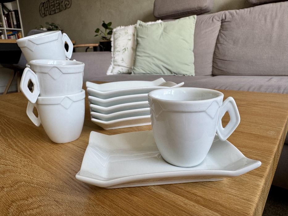 Zestaw 6 szt. filizanek do espresso ze spodkami