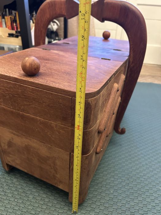 caixa organizadora de madeira antiga