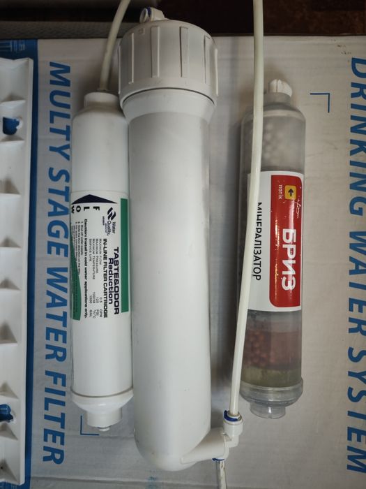Фільтр для води. Проточний + зворотній осмос +кокосовий + мінералізато