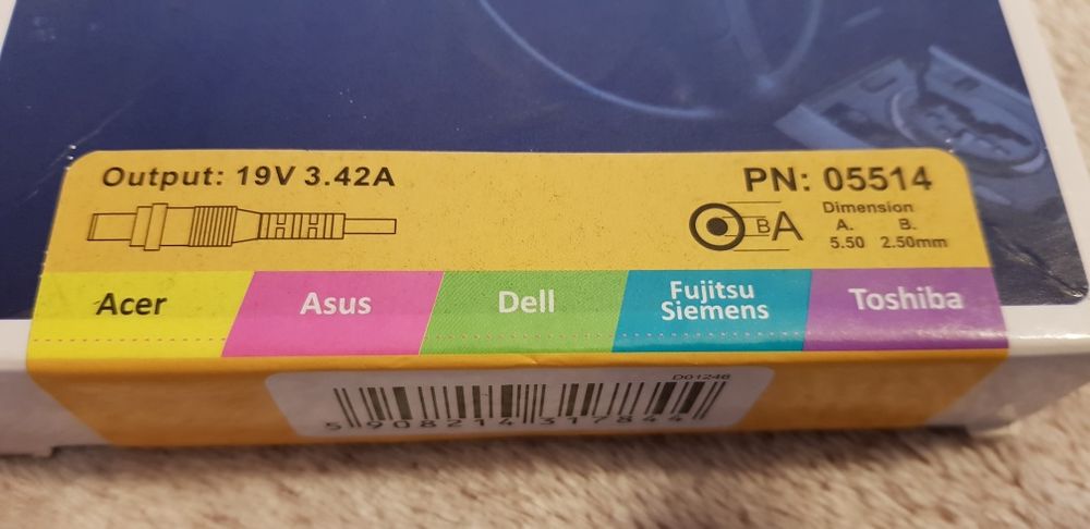 Samochodowy zasilacz/ładowarka do laptopa/notebooka