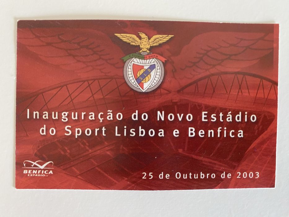 Bilhete inauguração Estádio da Luz BENFICA. 2003.