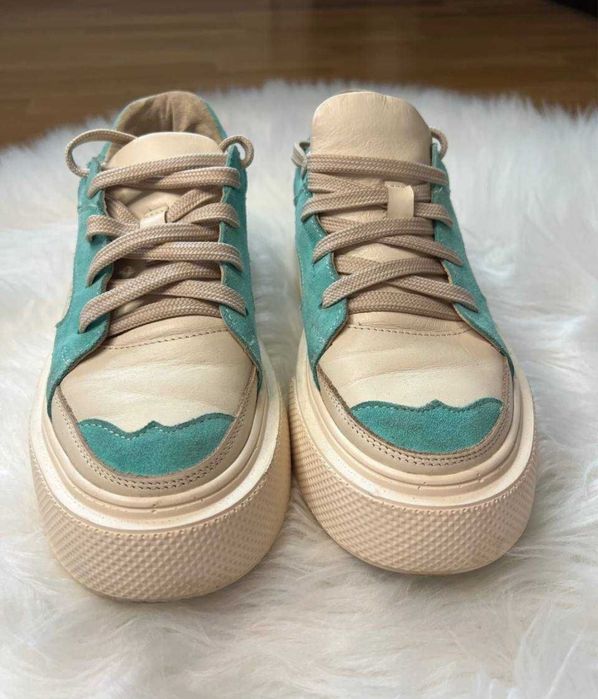 Кроссовки кеды бежевые белые кожаные натуральные замшевые