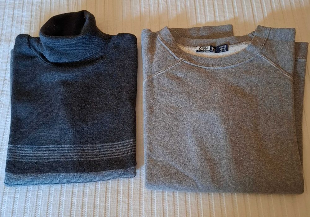 Camisola Malha Gola Alta Aga e Sweat Zara ( Cinzento )