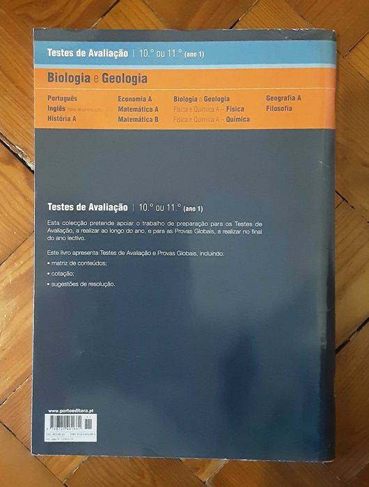 Livro Testes de Avaliação Biologia e Geologia - 10º/11º Ano