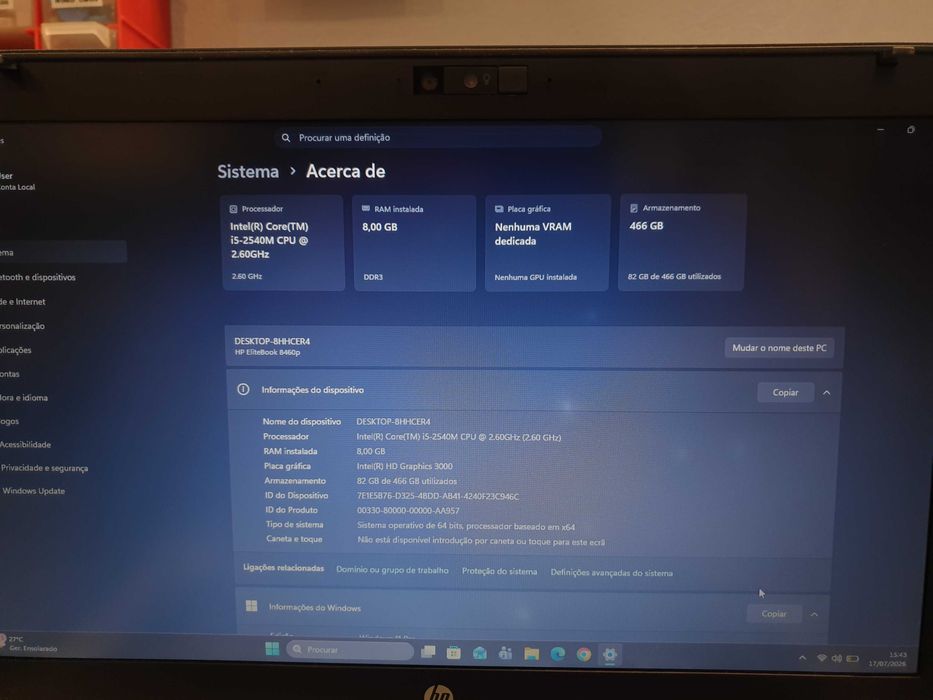 Portátil HP EliteBook 8460p (Recondicionado)